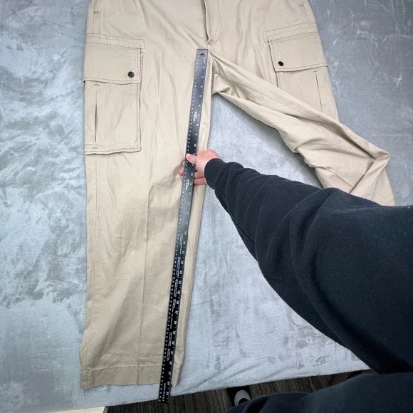 Vintage Polo Ralph Lauren Cargo Pants Mens 36x32 Khaki Relaxed Fit Pockets Twill
